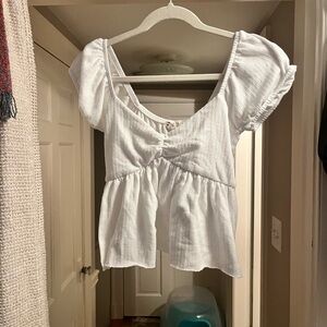 Billabong White Textured Blouse